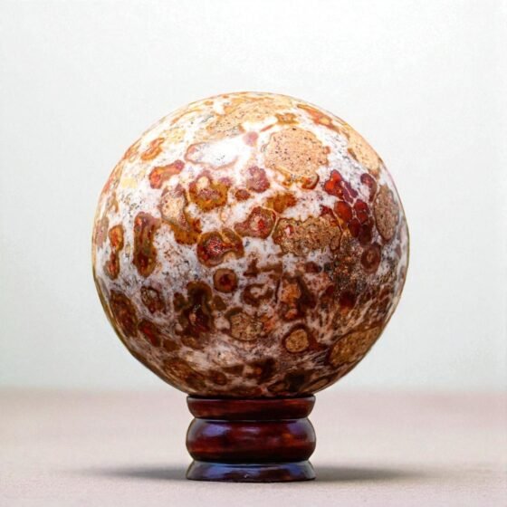 Large 135MM Red Hornitos Jasper Crystal Sphere Healing Crystal Stone Ball Decor 2