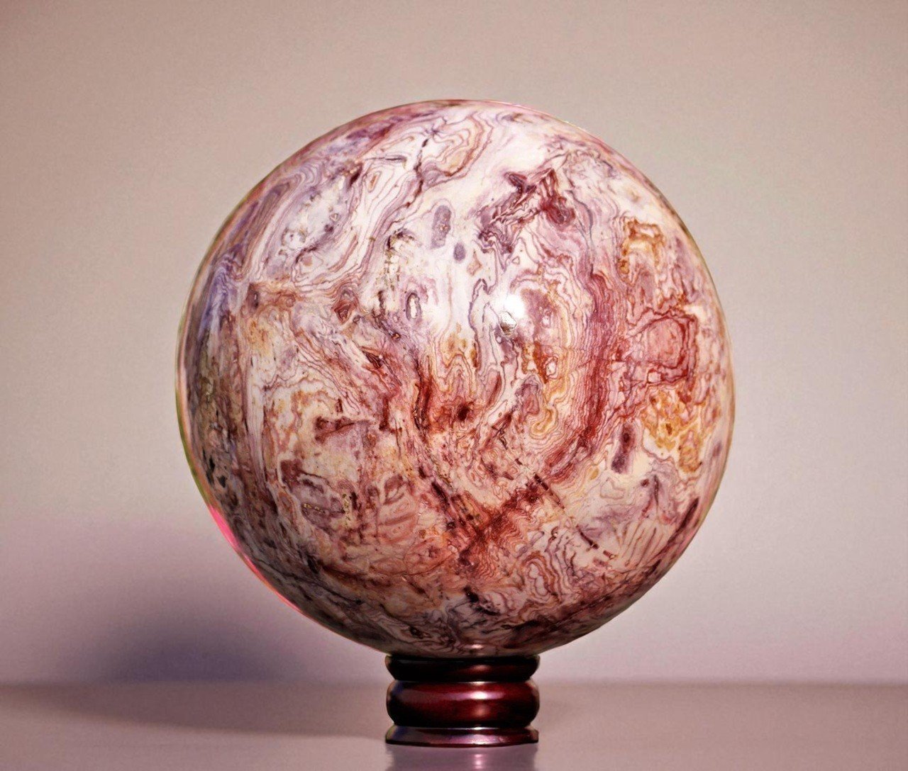 Large 210MM Pink Rosetta Crystal Sphere Healing Crystal Ball For Home Decor 1