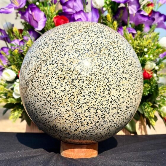Large 215MM Dalmatian Jasper Crystal Sphere Healing Crystal Stone Ball HomeDecor 1