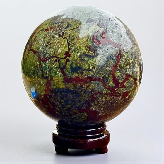 Large 140MM Dragon Blood Stone Crystal Sphere Healing Crystal Ball For HomeDecor 1