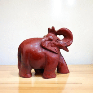 Large Red Jasper Crystal Elephant Figurine Handmade Home Office Decor Gift 1