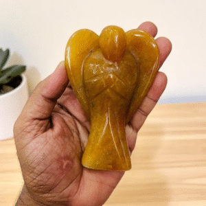 Large Citrine Crystal Angel Figurine - Handmade Home Office Decor Healing Gift 1