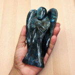 Large Flashy Labradorite Crystal Angel Figurine - Handmade Home Decor Gift 1