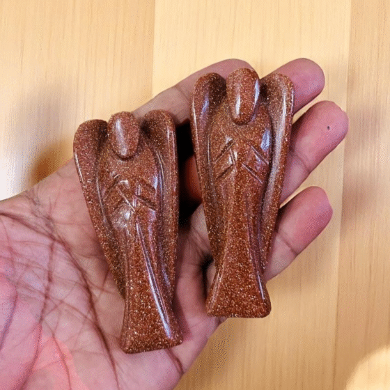 Handmade Sun Stone Crystal Angel Figurines (Set of 2) - Prosperity Home Decor 1