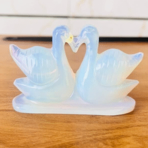 Natural Opalite Stone Duck Pair Opal Male & Female Duck Attract Love and Passion 1