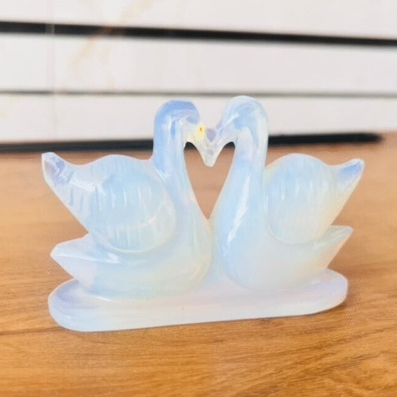 Natural Opalite Stone Duck Pair Opal Male & Female Duck Attract Love and Passion 2