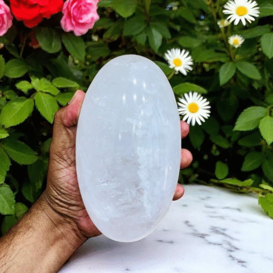Handmade 150MM Clear Quartz Lingam - Natural Crystal Shiva Lingam Home Office 1