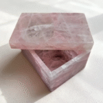 Natural Rose Quartz Crystal Box - Healing Gemstone Jewelry & Tarot Card Storage 1