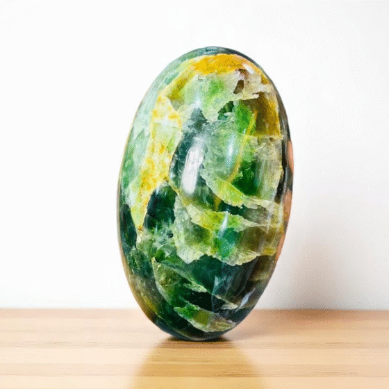Large Green And Purple Fluorite Crystal Lingam Handmade Crystal Home Decor 1
