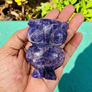 Amethyst Owl Figurine - Natural Purple Crystal Carving - Healing Stone Art 1