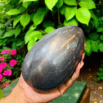 Large Silver Hematite Crystal Egg - Polished Metallic Grounding Stone Home Decor 1