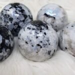 Large Flashy Rainbow Moonstone Crystal Gemstone Ball Sphere Gift Carved 65-75MM 1