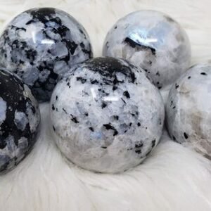 Large Flashy Rainbow Moonstone Crystal Gemstone Ball Sphere Gift Carved 65-75MM 1