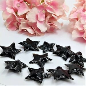 5Pcs Black Obsidian Crystal Stars Hand Carved Crystal Home Office DecorativeStar 2