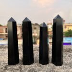 3Pcs Black Tourmaline Crystal Point Tower Hand Carved Crystal Home Office Decor 2