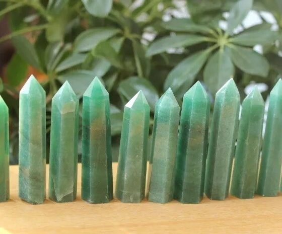 3Pcs Set Green Aventurine Crystal Point Tower Hand Carved Crystal Home Decor 1