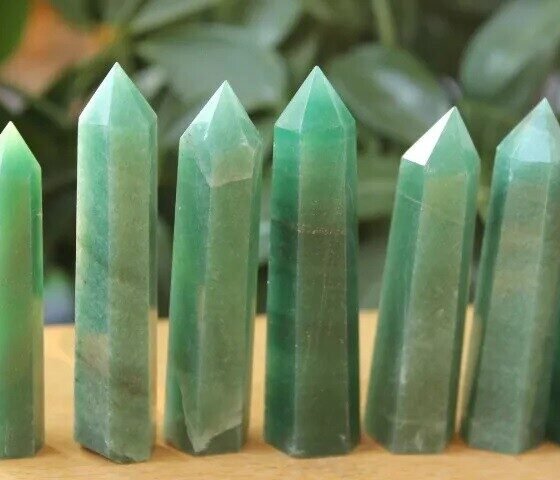 3Pcs Set Green Aventurine Crystal Point Tower Hand Carved Crystal Home Decor 2