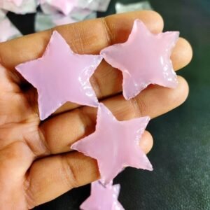 5 Pcs Rose Quartz Opalite Crystal Stars Carved Crystal Stars Jewelry Making 1