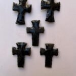 5pcs Set Black Obsidian Crystal Cross Pendant & Jewelry Stone Charm Gift 3-4inch 2