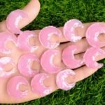 5 Pcs Rose Quartz Crescent Moon Crystal Gemstone for Jewelry Making Home Decor 2