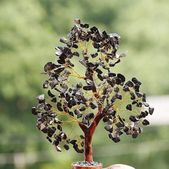 Black Tourmaline Crystal Tree Home Office Kitchen Décor Spiritual Gift MoneyTree 2