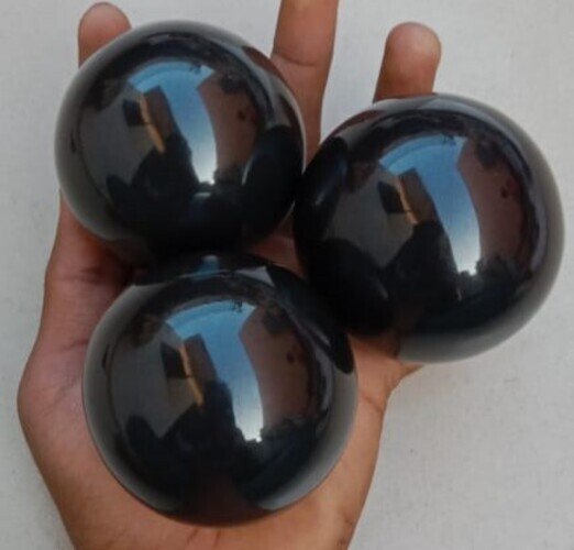 Natural Black Obsidian Crystal Sphere Ball Hand Carved Crystal Home Office Decor 1