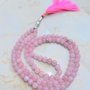Rose Quartz Crystal Tasbeeh Aqeeq Prayer Beads Islamic Misbaha Sebha 98+2 Beads 1