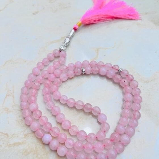 Rose Quartz Crystal Tasbeeh Aqeeq Prayer Beads Islamic Misbaha Sebha 98+2 Beads 1