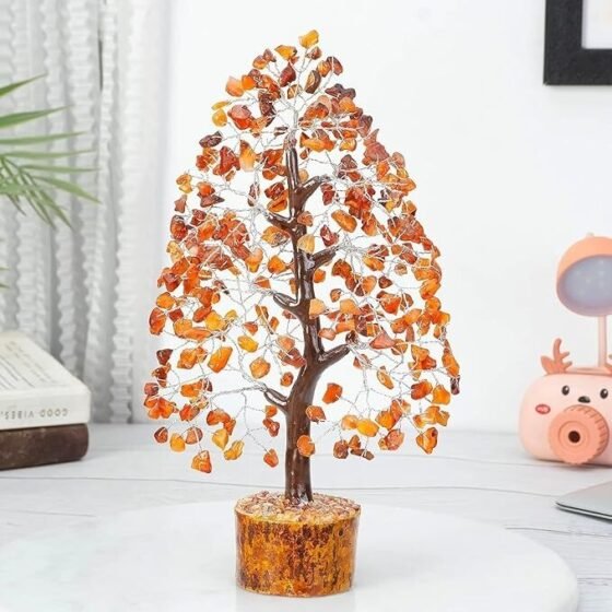 Natural Carnelian Crystal Tree Healing Gemstone Crystal Bonsai Fortune MoneyTree 2