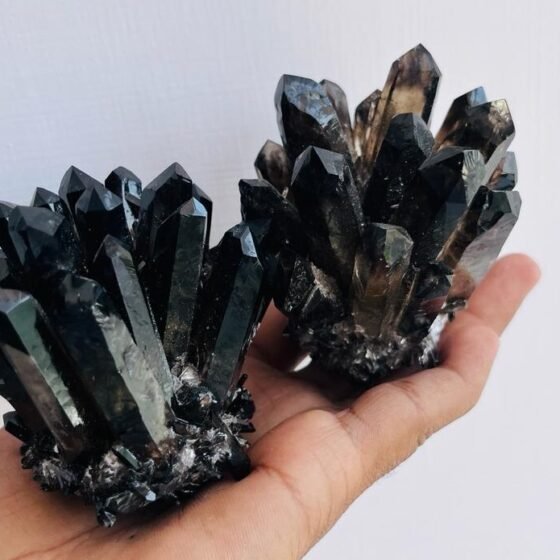 Large Smoky Quartz Crystal Cluster Hand Carved Crystal Geode For Home Decorative 2