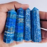 2Pcs Set Lapis Lazuli Crystal Point Tower Hand Carved Crystal Home Office Decor 1