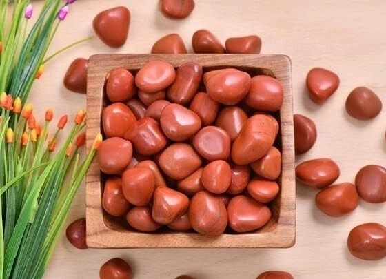 Red Jasper Tumbled Stones Crystals Bulk Polished Stones Home Office Decorative 1