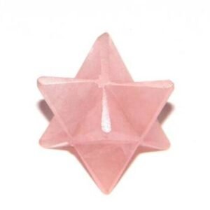 3 Pcs Set Natural Rose Quartz Crystal Merkaba Star Pocket Stone Healing Crystal 2