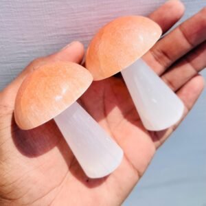 Beautiful Citrine Selenite Crystal Mushroom Hand Carved Crystal Home Decorative 2
