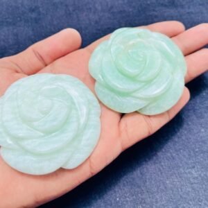Amazonite Crystal Flower Rose Handmade Crystal Carved Flower For Home Decor 1