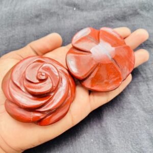 Red Jasper Crystal Flower Rose Handmade Crystal Carved Flower For Home Decor 1