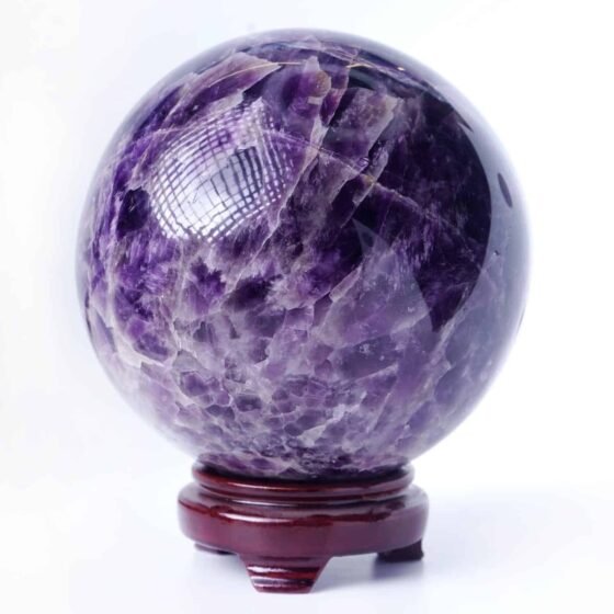 Large 100MM Amethyst Crystal Sphere Ball Hand Carved Crystal Home Office Decor 1