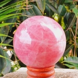 Large 100MM Rose Quartz Sphere Ball Hand Carved Crystal Home Office Decorative 1