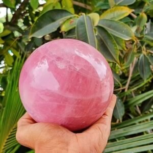 Large 100MM Rose Quartz Sphere Ball Hand Carved Crystal Home Office Decorative 2