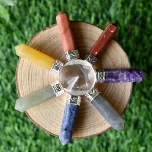 7 Chakra Energy Generator with Crystal Quartz Pyramid Ideal for Crystal Grid 1