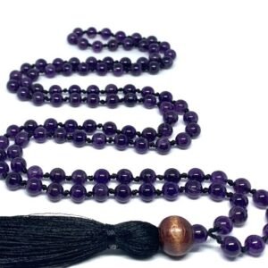 Beautiful Natural Crystal Amethyst mala Natural Crystal Stone 8 mm 108 Beads 1