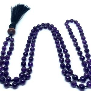 Beautiful Natural Crystal Amethyst mala Natural Crystal Stone 8 mm 108 Beads 2
