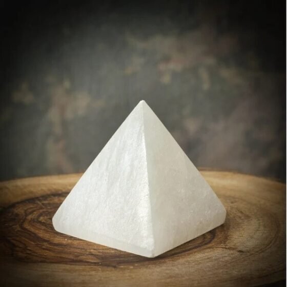 2Pcs Set Selenite Crystal Pyramid Handmade Crystal Gemstone Pyramid Home Decor 2