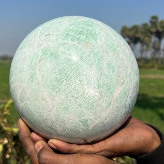 Large 170MM Amazonite Crystal Sphere Handmade Crystal Stone Ball For Home Decor - View 2 of 4